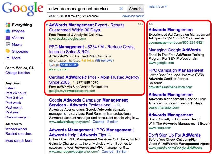 Google Adowrds Results