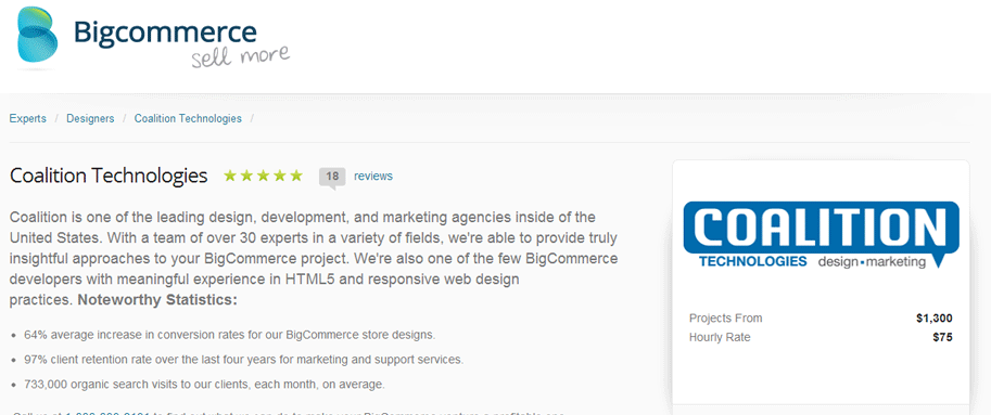 Coalition Technologies BigCommerce Partner Page