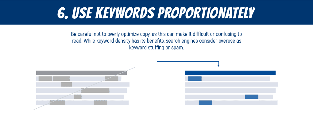 Essential SEO Tips 06 - Use keywords proportionately