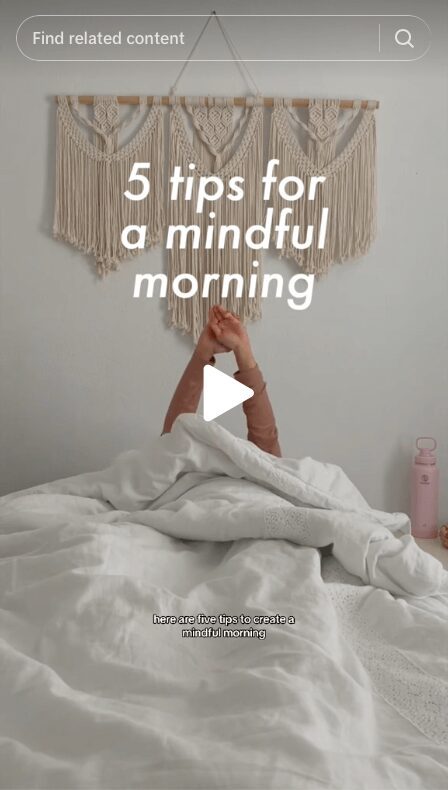 5 tips for a mindful morning TikTok video still from Macy’s
