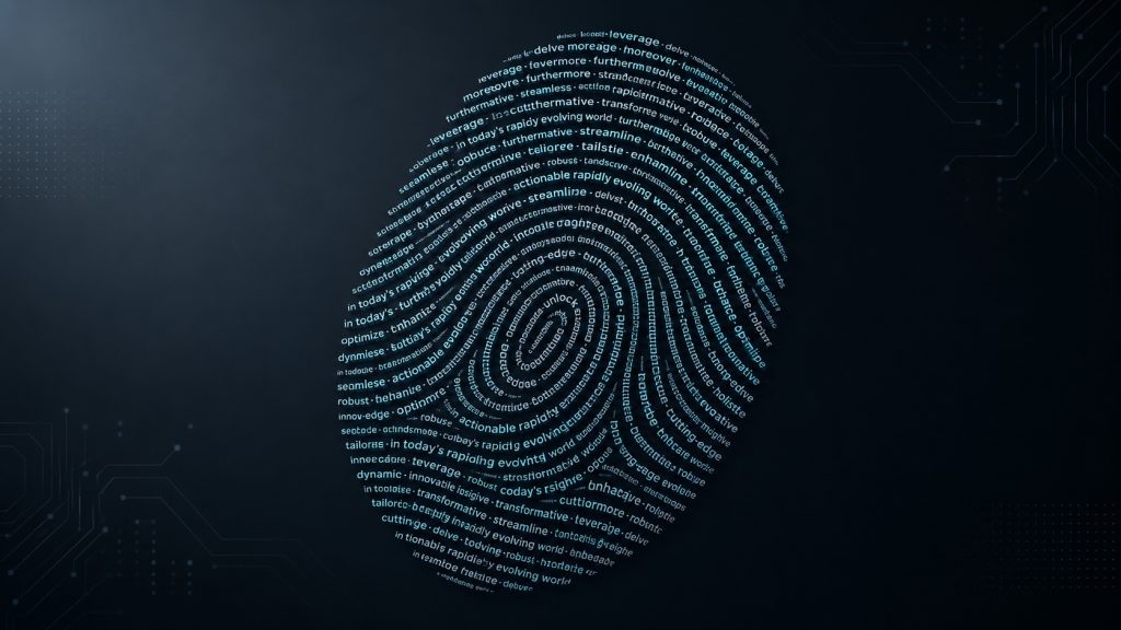 fingerprint made of commonly used AI words