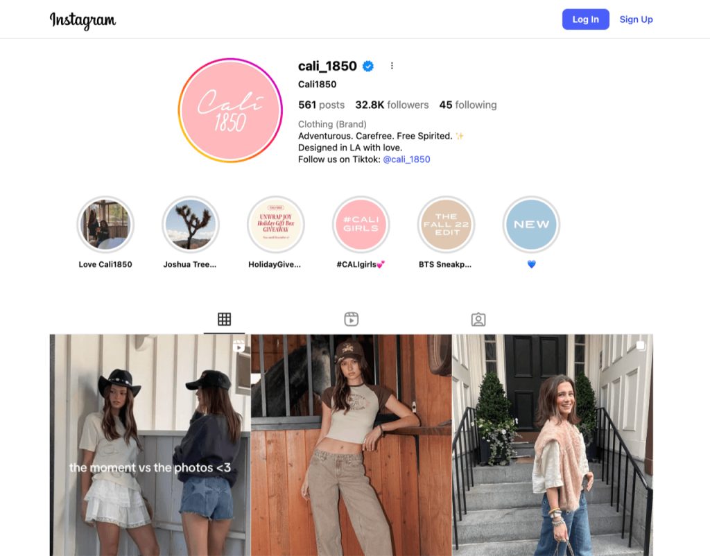 Cali1850 instagram page