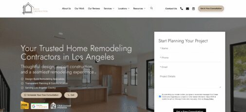 Create Construction homepage