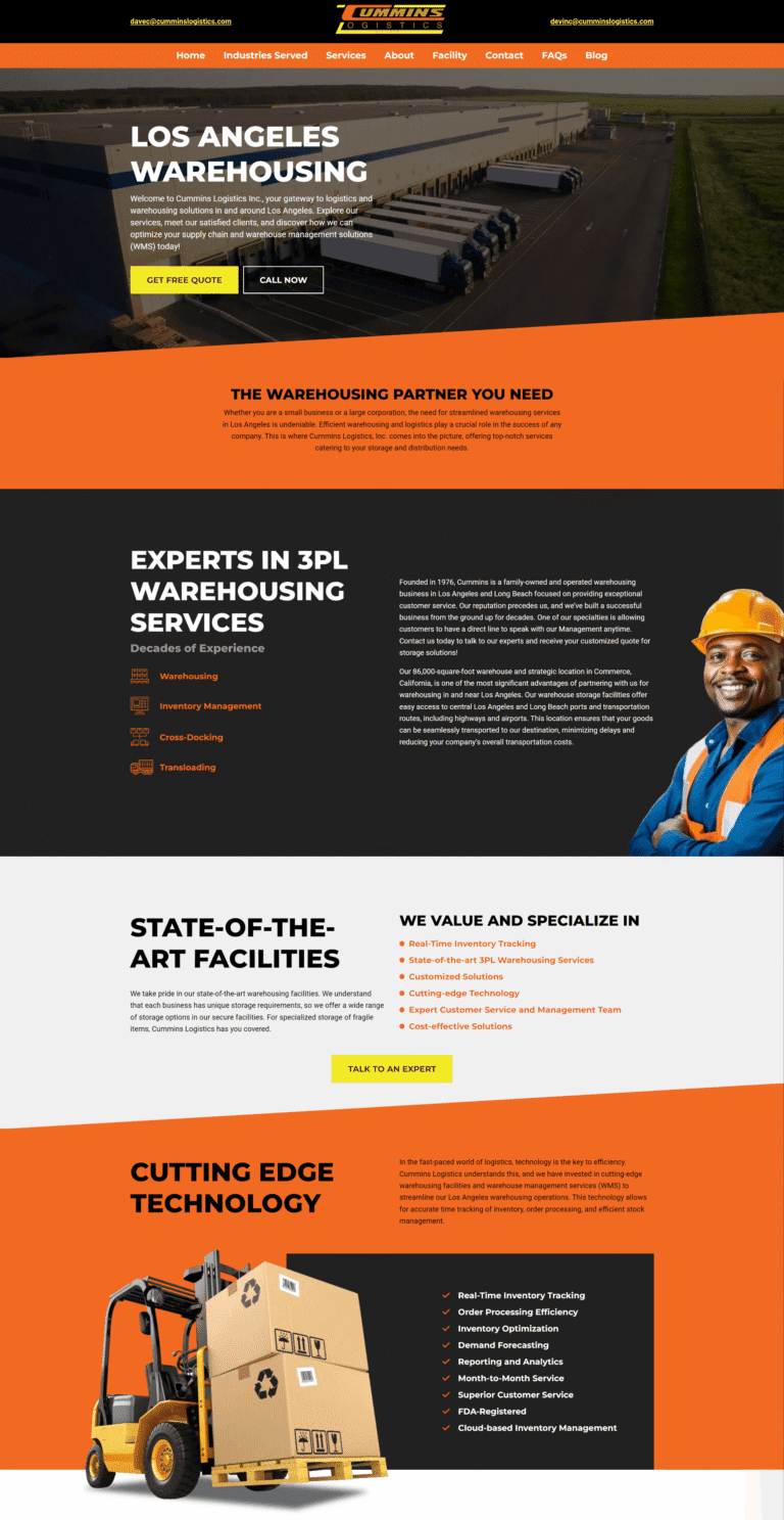 Cummins Logistics new home page