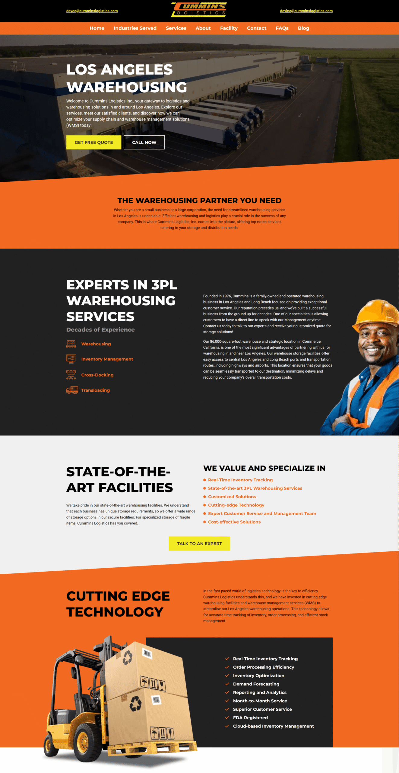 Cummins Logistics new home page