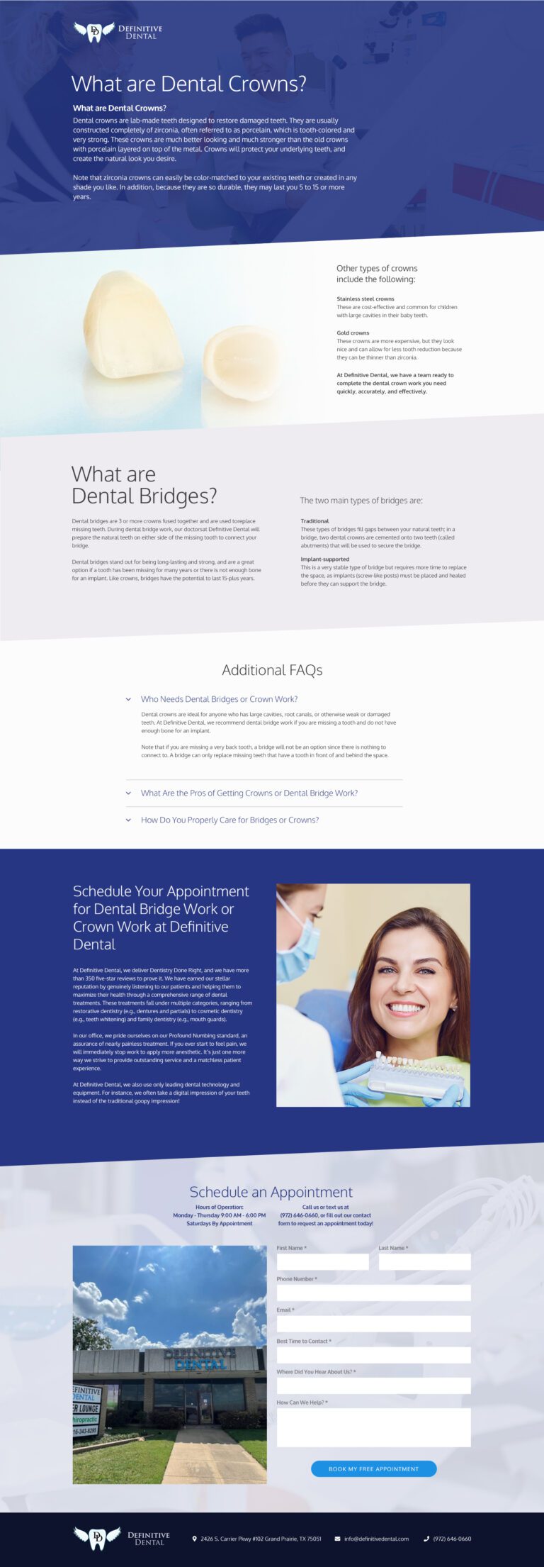 Definitive Dental What are Dental Crowns Landing Page