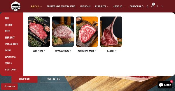 Don Peter’s Carniceria’s custom mega menu