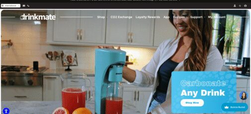 Drinkmate new homepage screenshot