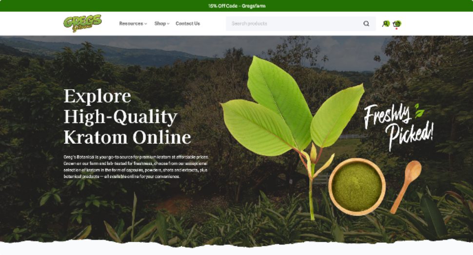 Explore High Quality Freshly Picked Kratom at Greg’s Botanical online store