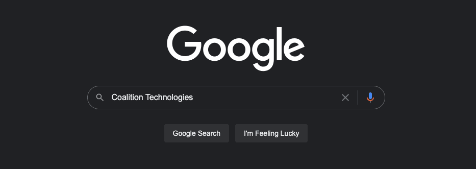 Google Search for Coalition Technologies