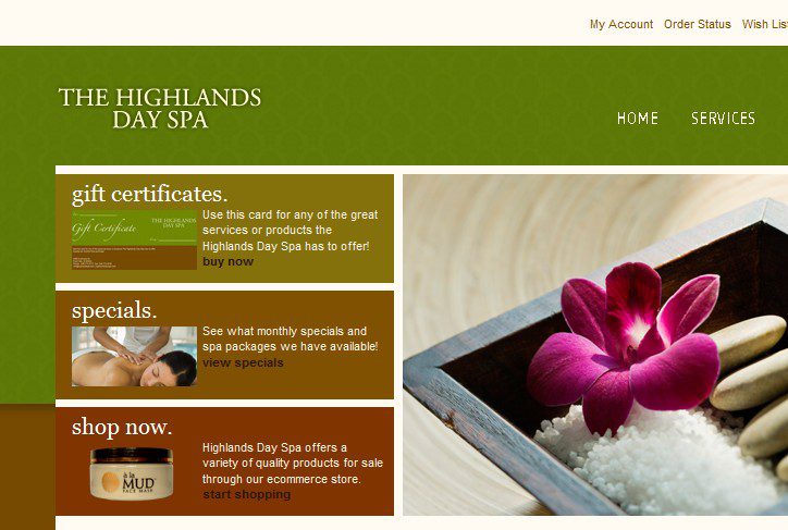 Screenshot of the Highlands Website Design