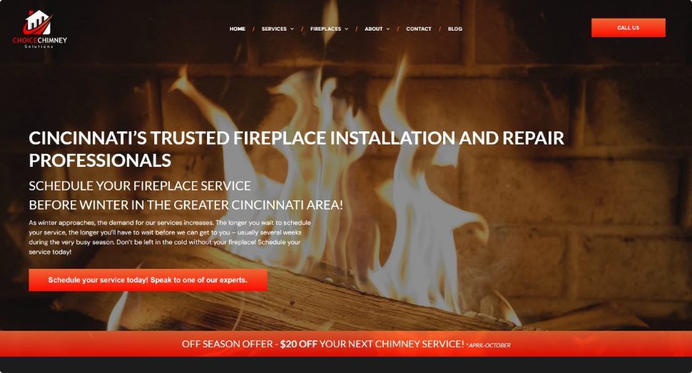 Cincinnati’s Fireplace Professionals Choice Chimney Solutions Home Page