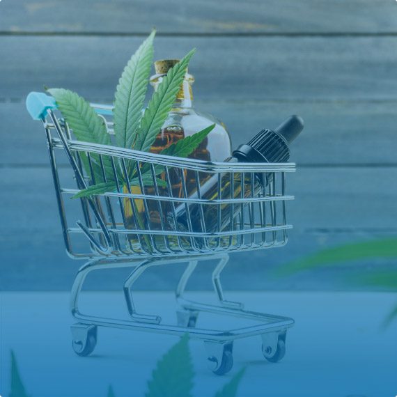 shopping cart with CBD products