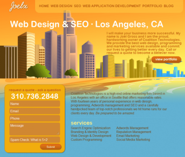 Image of Joelx, a Los Angeles web design blog