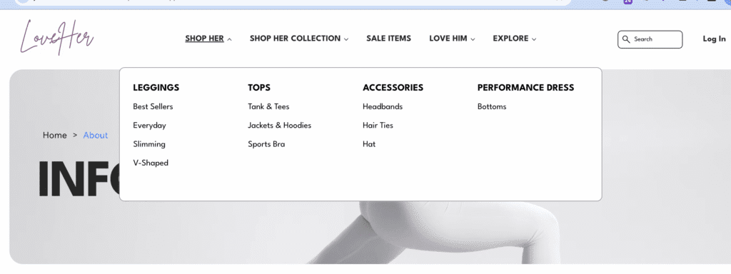 Love Her Shop header