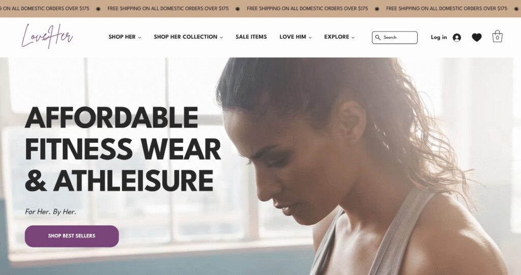 Love Her Shop homepage