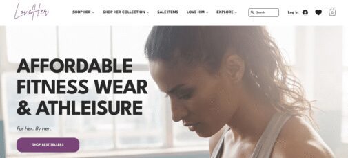 Love Her Shop homepage