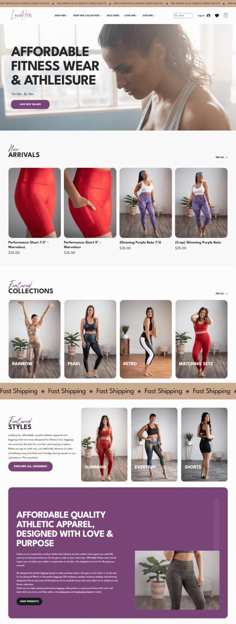 Love Her Shop New Home page