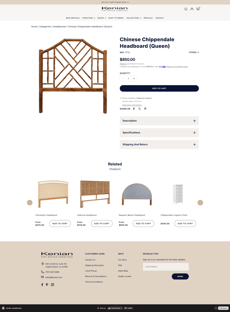 Kenian Imports product page
