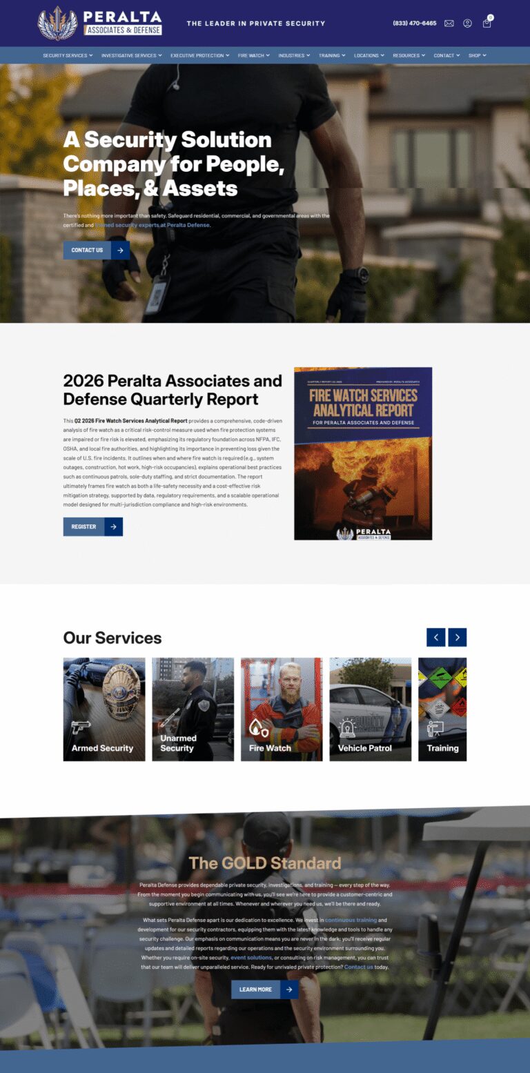 Peralta Associates & Defense Home page