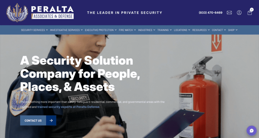 Peralta Associates & Defense Home page