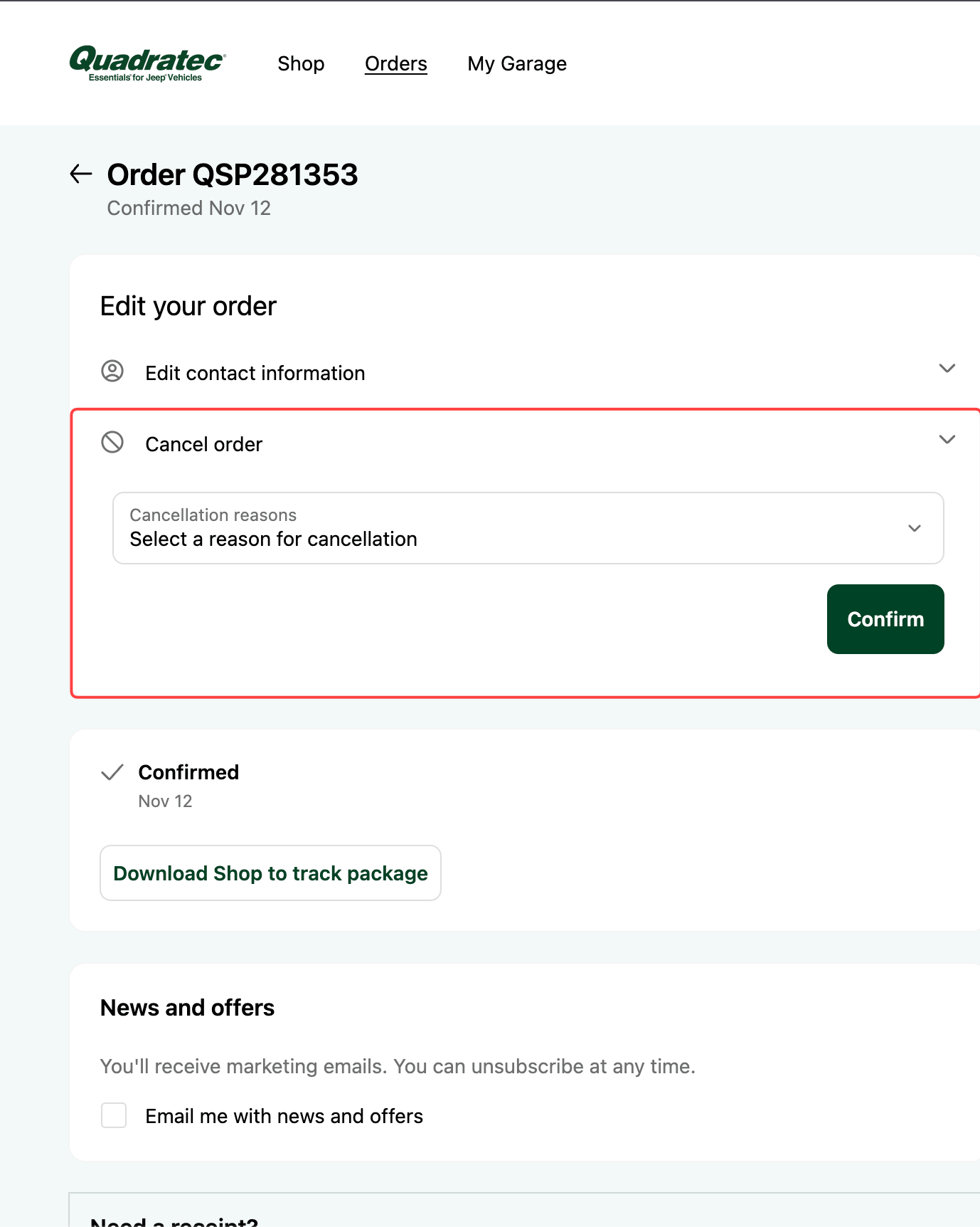 Revize integration on Quadratec’s website