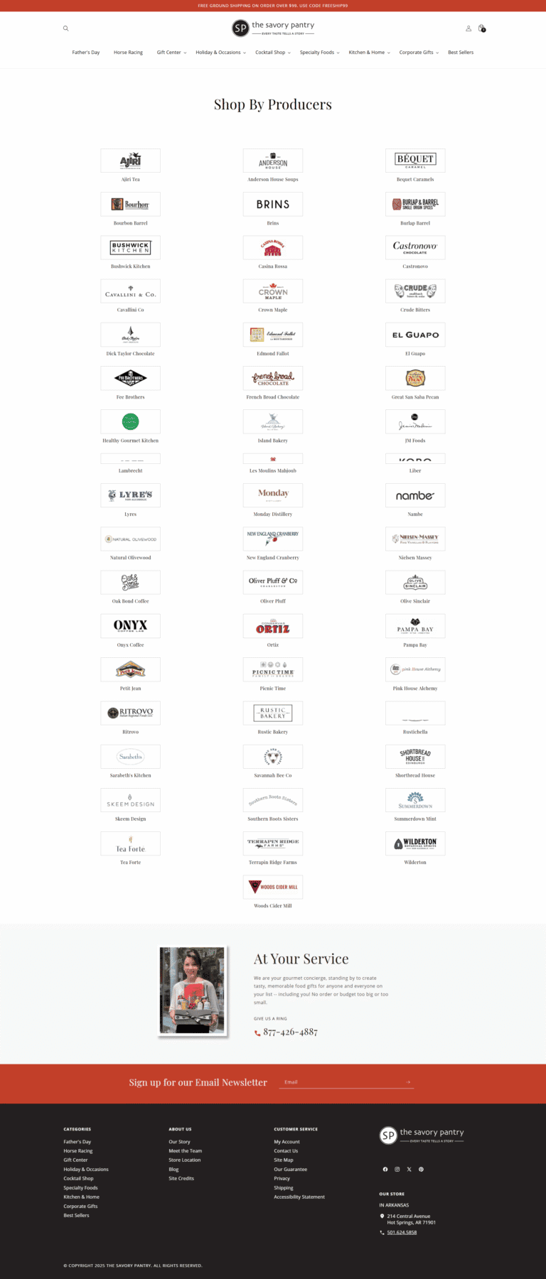 Savory Pantry All Producers page