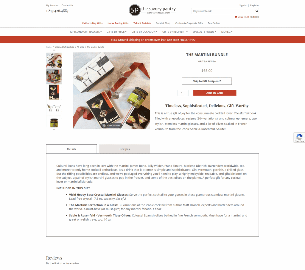 Savory Pantry Old Product page
