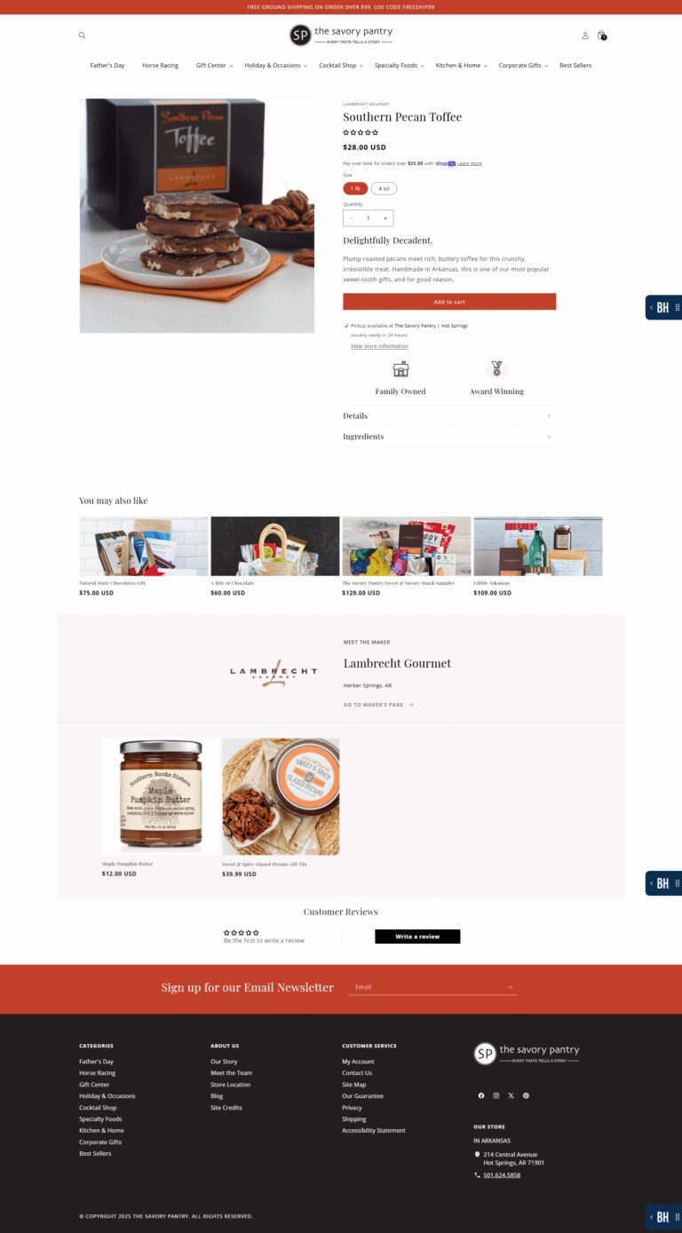 Savory Pantry Product page