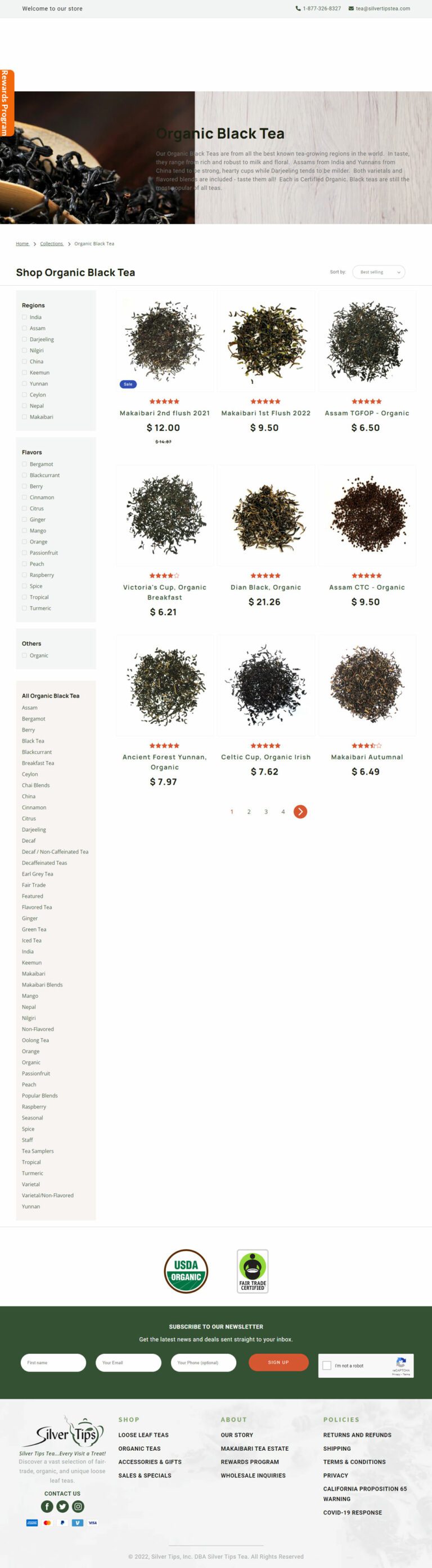 Silver Tips Tea Collections Page
