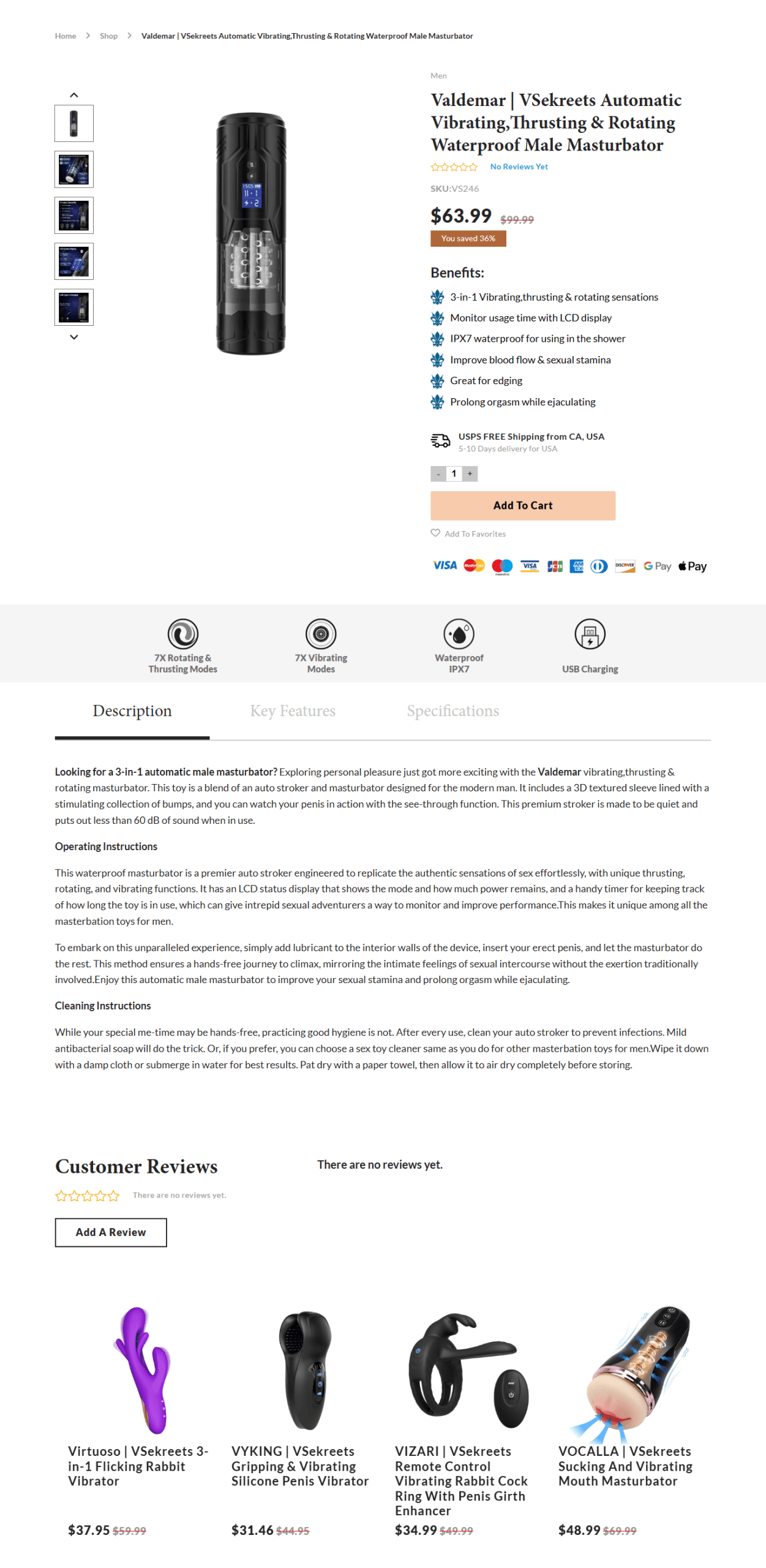 VSekreets Shop Product Page