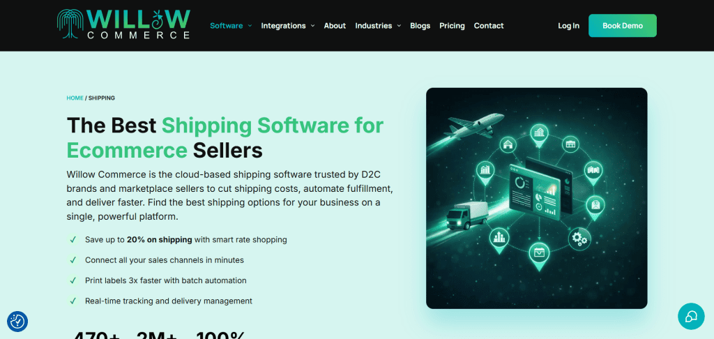 Willow Commerce shipping hero banner