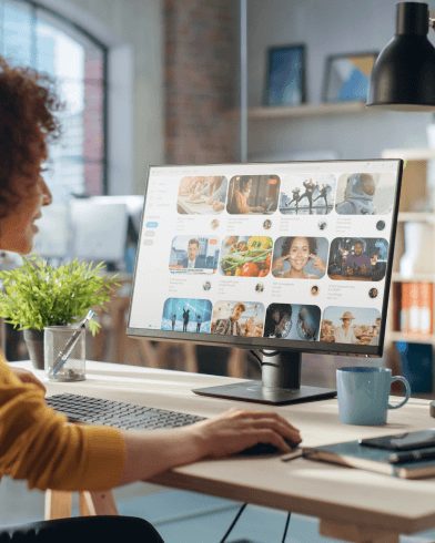 woman browsing forums and other social media