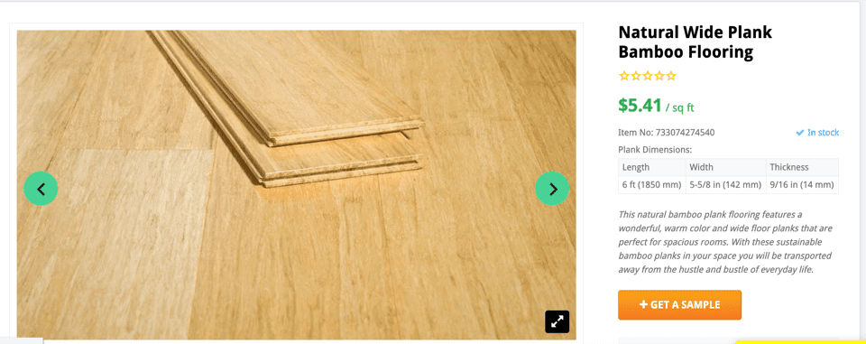 Ambient bamboo flooring product page