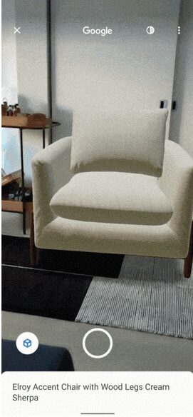 an AR ad showing a 3D chair