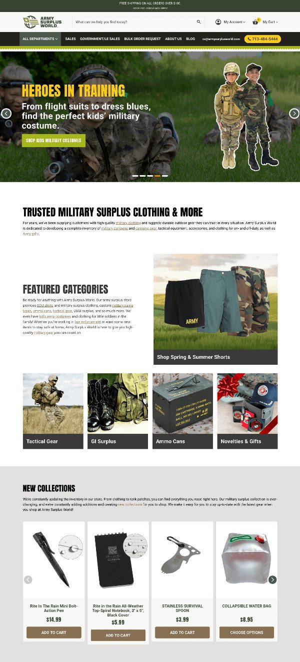 Army Surplus World homepage