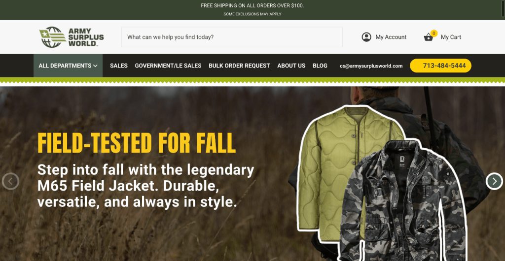 Army Surplus homepage