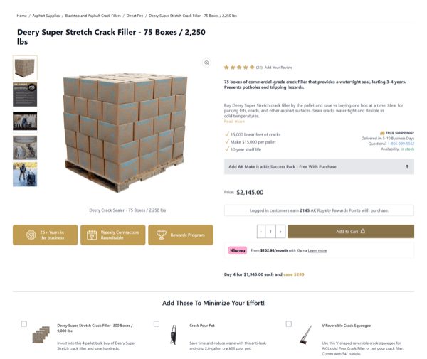 Updated Add to Cart CTA on product page for Asphalt Kingdom