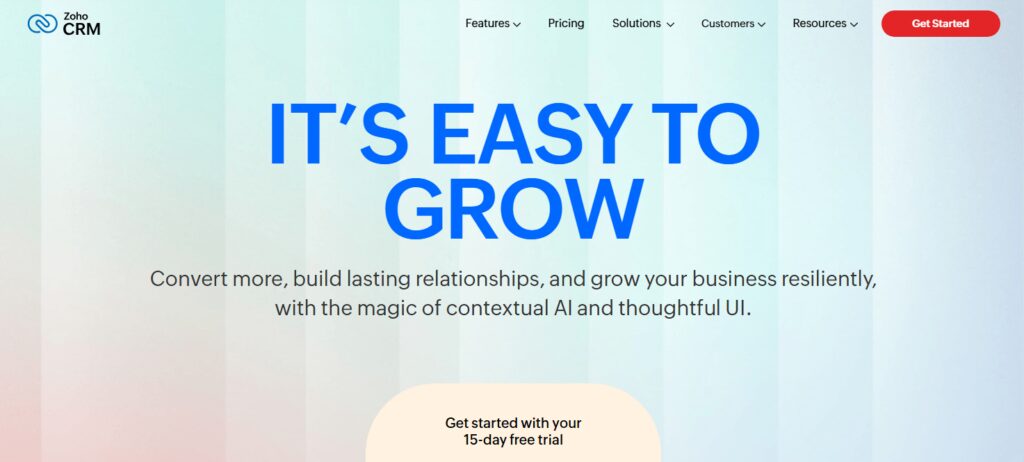Colorful banner for Zoho CRM