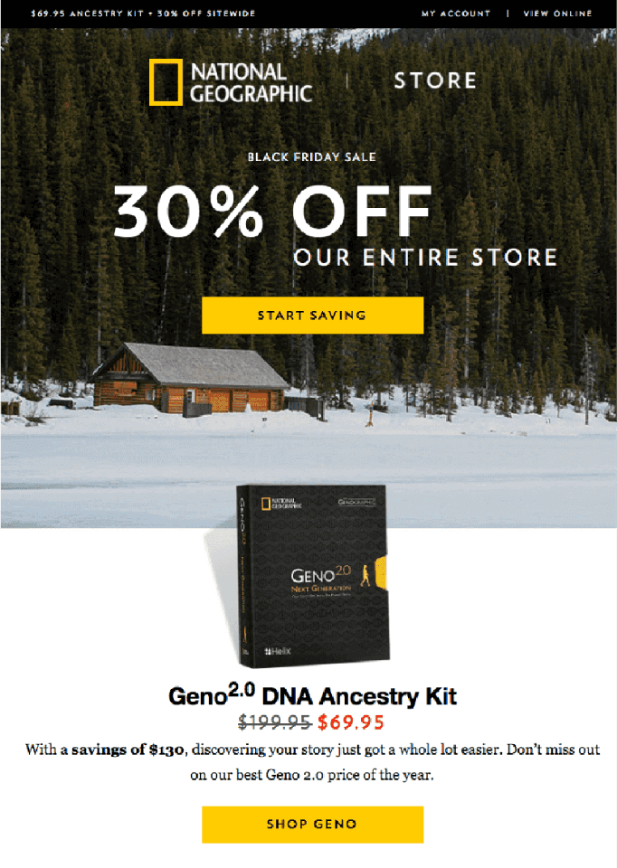 National Geographic Black Friday Email