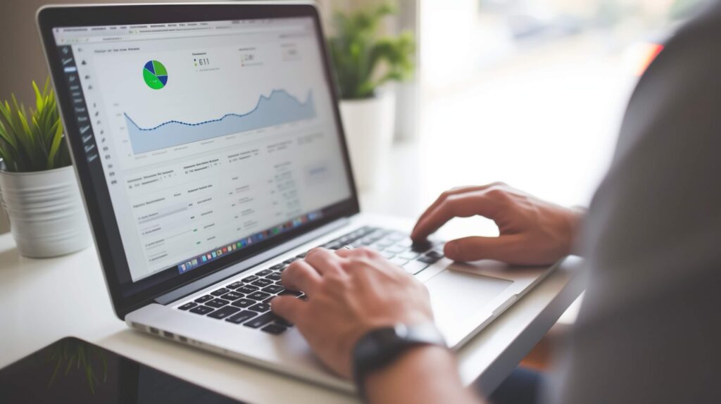 A business owner reviewing Google Ads.