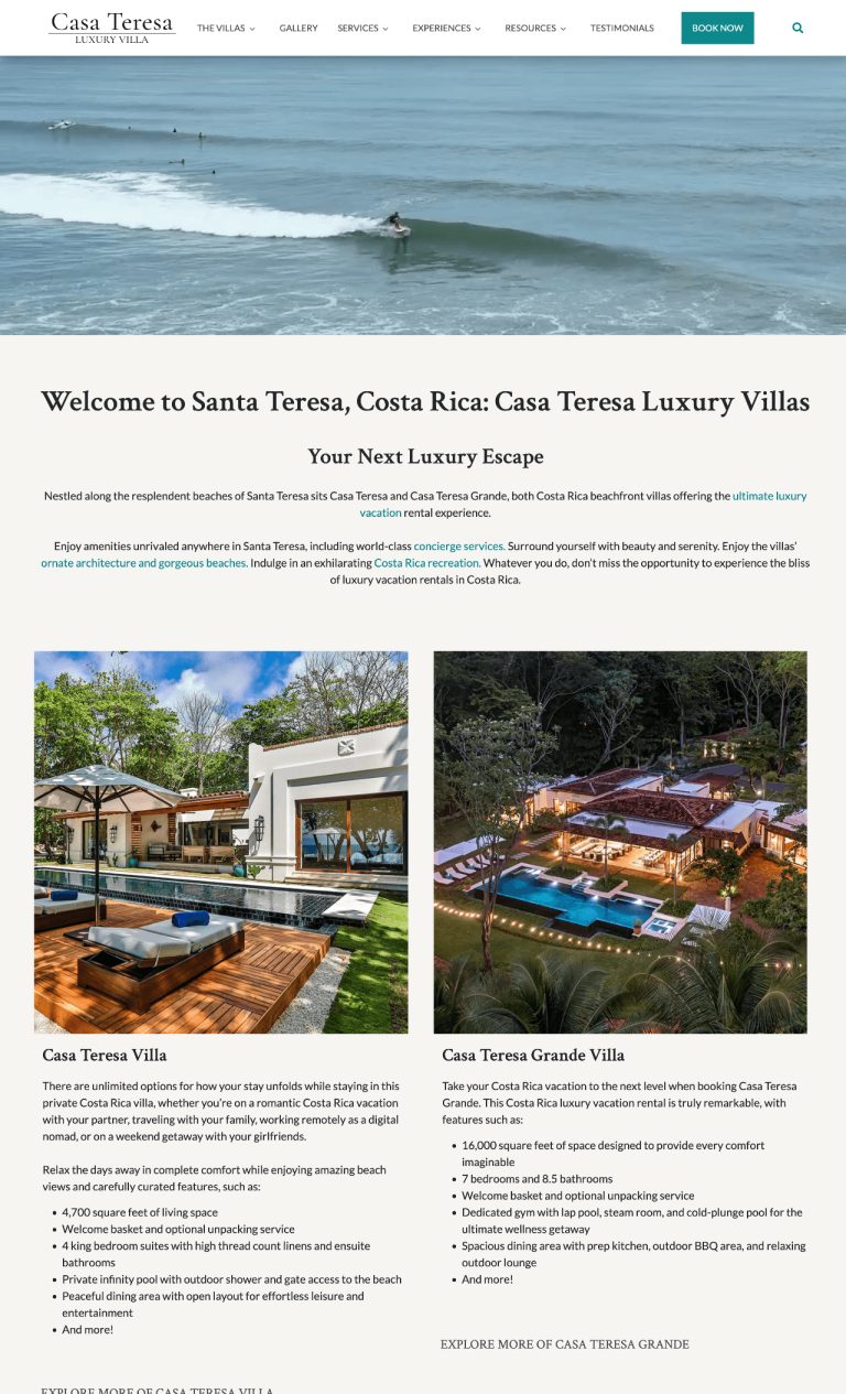 Casa Teresa home page