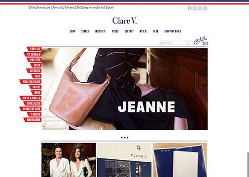 Web Design For Fashion - Clare Vivier