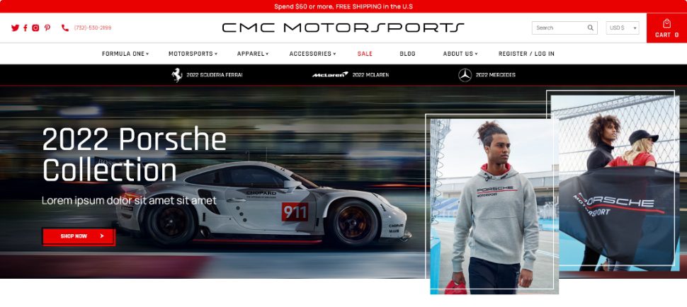 CMC Motorsports website desktop screenshot