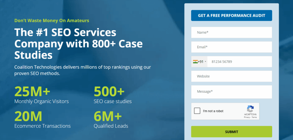 Coalition Technologies SEO page