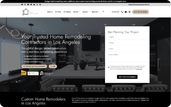 Create Construction website.