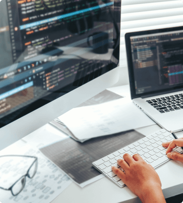 multiple screens showing code for development