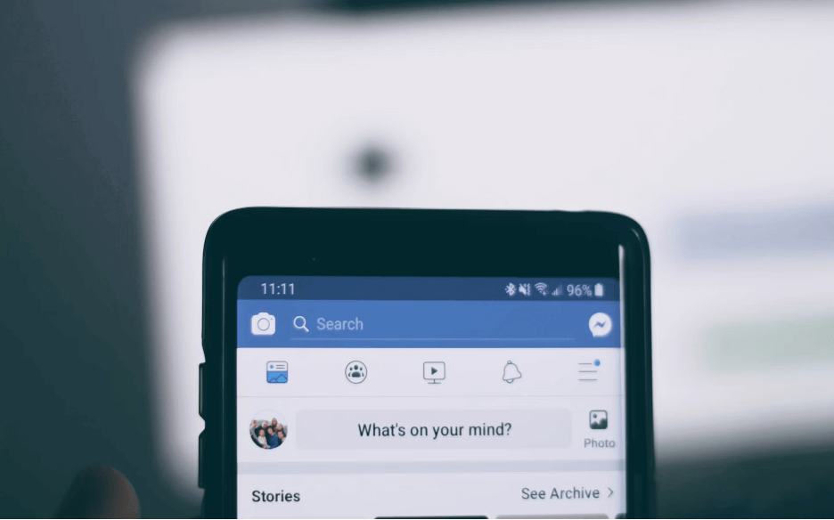 Facebook search bar open on phone