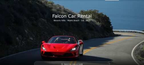 Falcon Car rental homepage screenshot