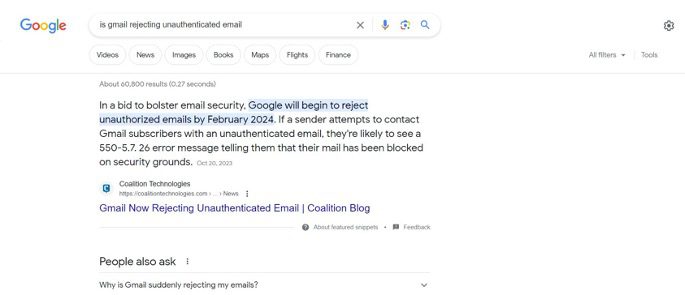 featured snippet on Google SERP